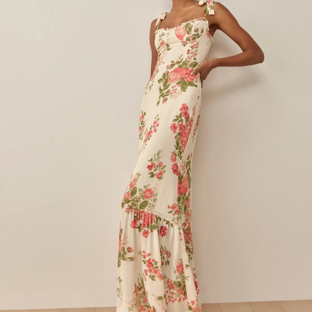 Reformation Jasen Dress Size 4 - excellent like new - corsage pattern - Picture 7 of 9